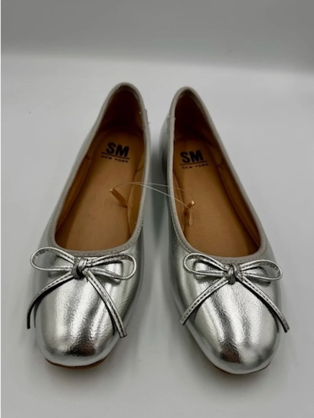 Madden NYC Silver Metallic Ballet Flats Zion Size 8 NEW